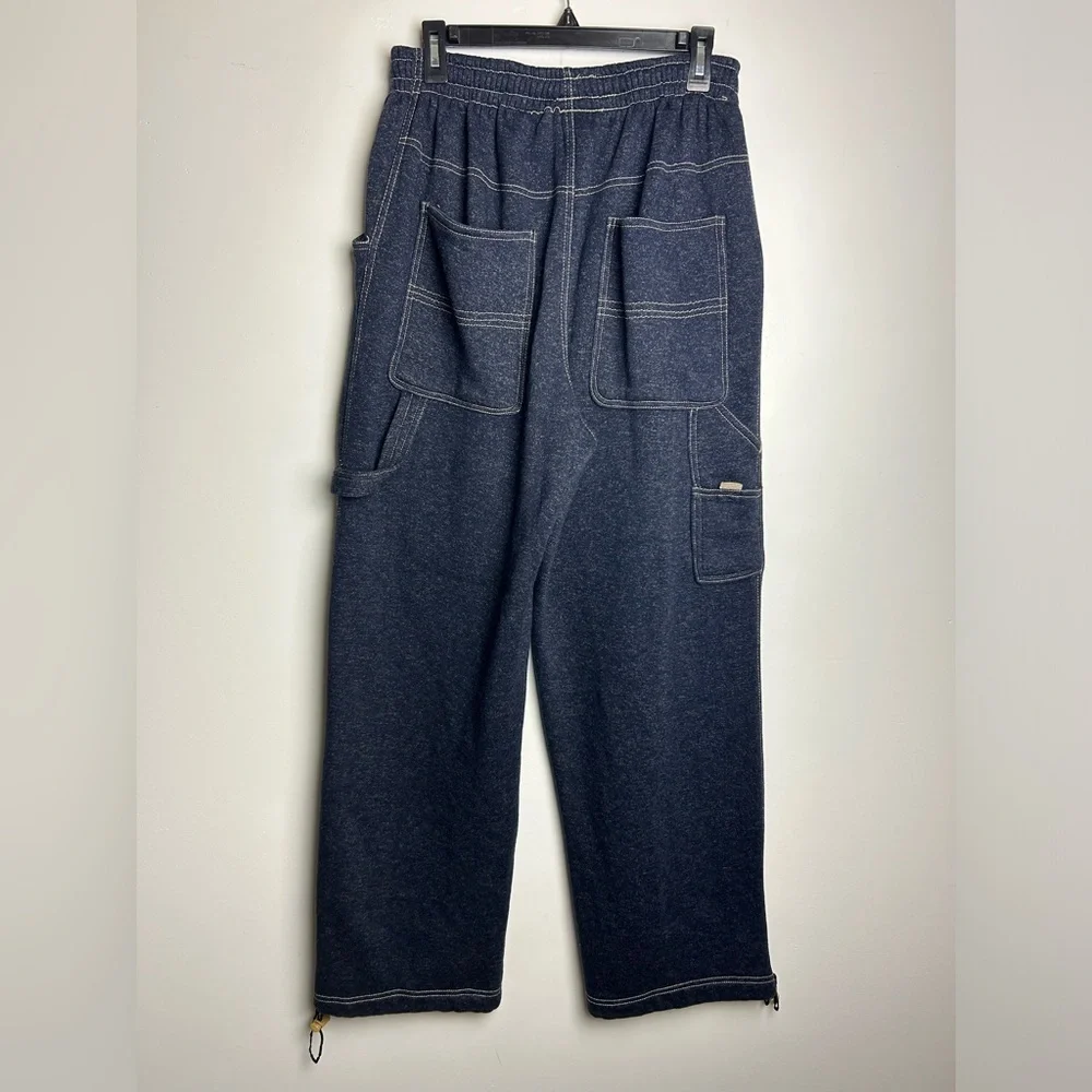 Vibes Sport Set Sweatshirt Pants Hoodie  Fleece Comfy Cyber Street Skate blue  L